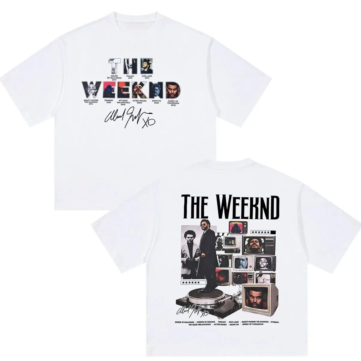 Rapper The Weeknd XO Neues Album 2026 Grafik-T-Shirt Unisex Vintage Mode Baumwolle Kurzarm-T-Shirt Hip Hop Streetwear T-Shirt
