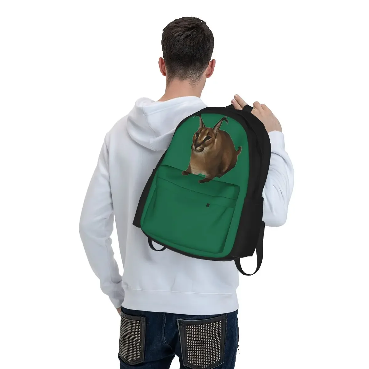 Big Floppa Animal Cat Backpacks Boys Girls Bookbag Students School Bags Kid Rucksack Laptop Rucksack Shoulder Bag Large Capacity