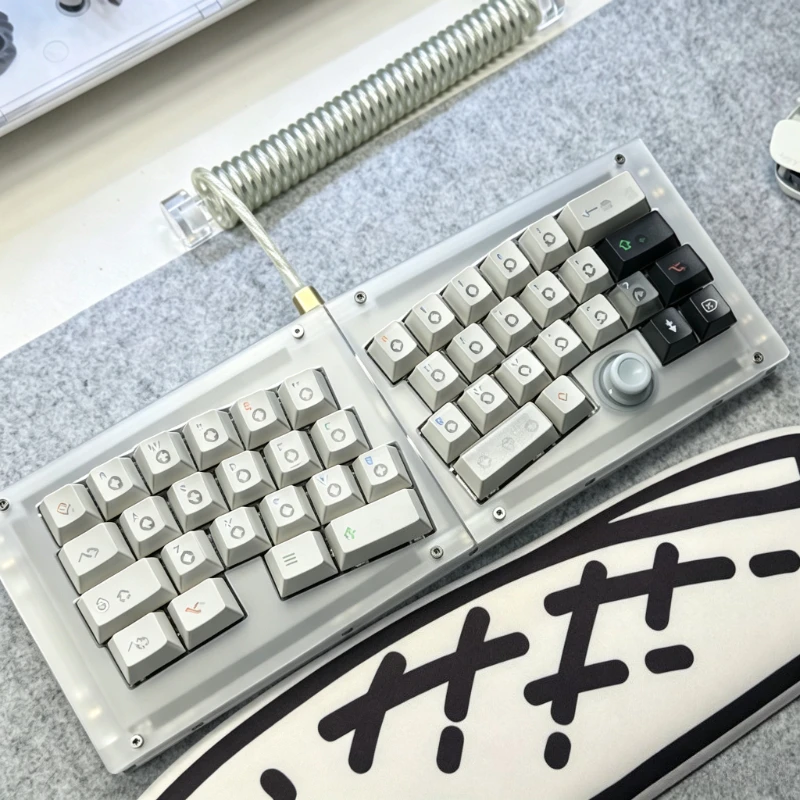 40% Alice Libra Keyboard Kit Customized Wired Planck Layout Hot Swap Dual Gasket Structure QMK VIA Ergonomic Office Keyboard