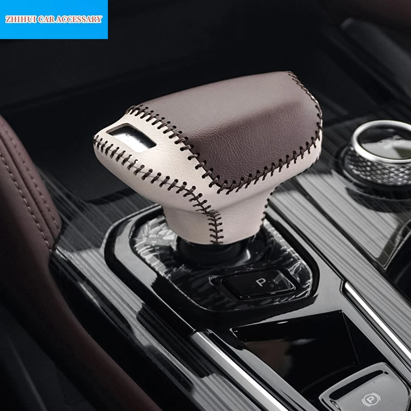 

For Geely Monjaro Xingyue L 2022 2023 Car Styling Hand-sewn Gear Shift Collars Handbrake Cover Auto Accessories For LHD