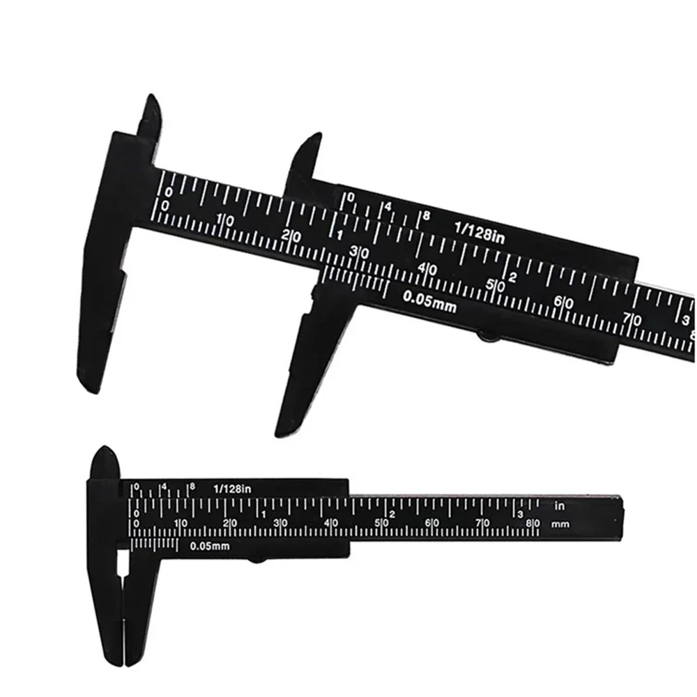 Mini 0-80mm Plastic Sliding Vernier Caliper Double Scale Gauge Measure Tool Ruler Positioning Measuring Micrometer Hand Tools