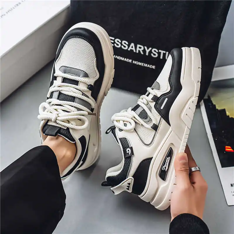 

Legitimate Leather Round Foot Men Sneakers Basketball Mens Footwear Shoes For Mens Luxury Sport 2025 Character Tenids