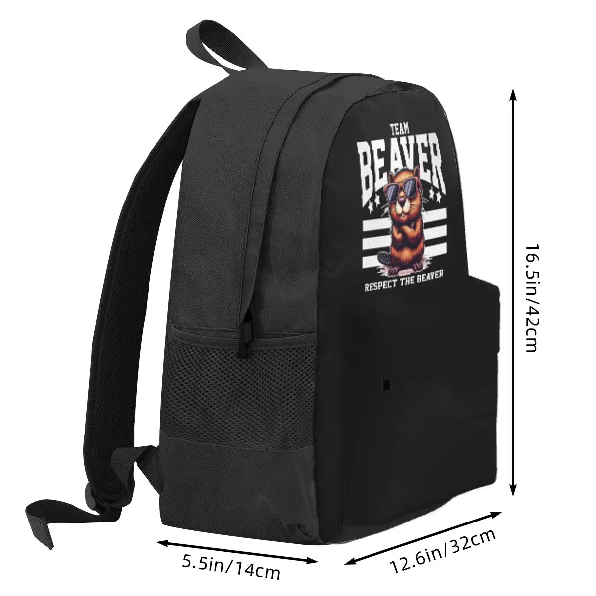 Team Beaver Respect The Beaver Student Backpack School Bag Hiking Travel Daypack for Boys Girls Bookbag Shoulder Bags