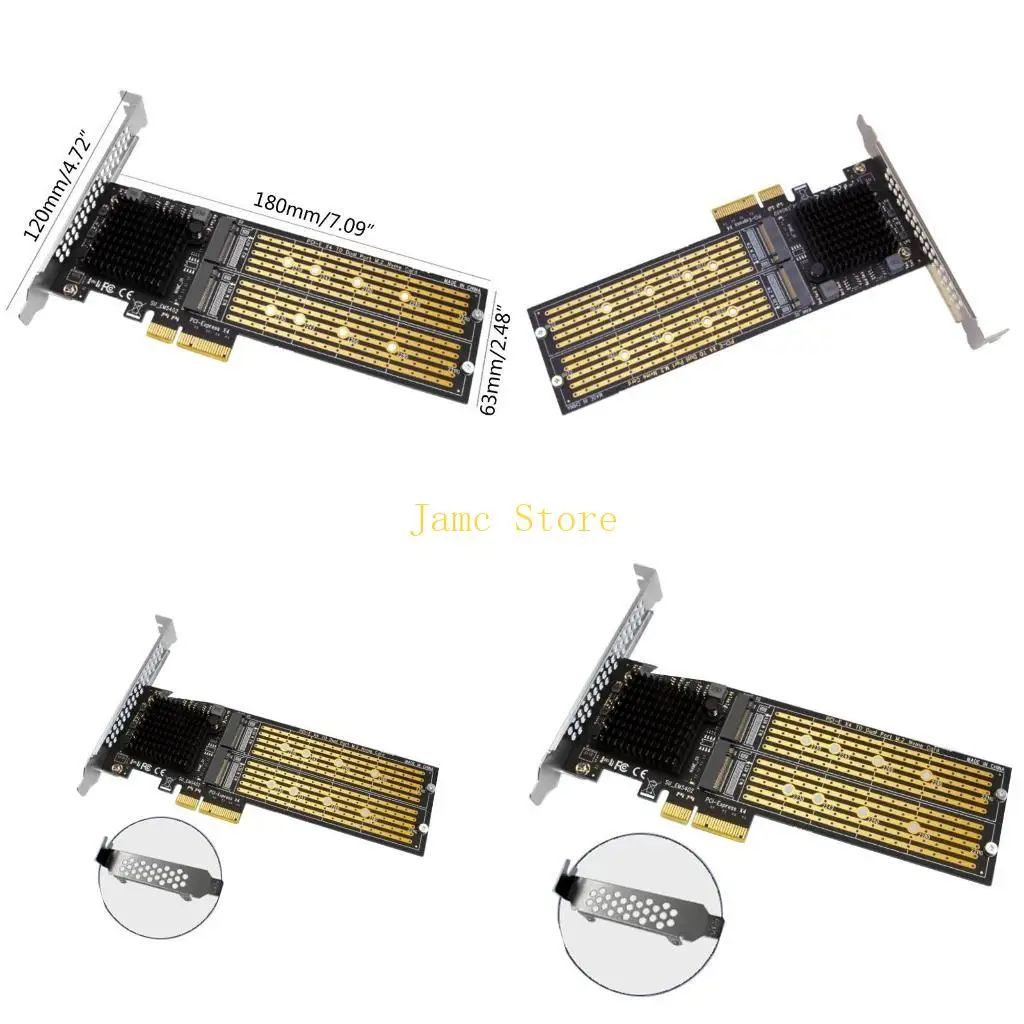 

LX0B Карта расширения PCIE-M2 PCIE X4-для контроллера M.2 NVME, двухдисковая карта для