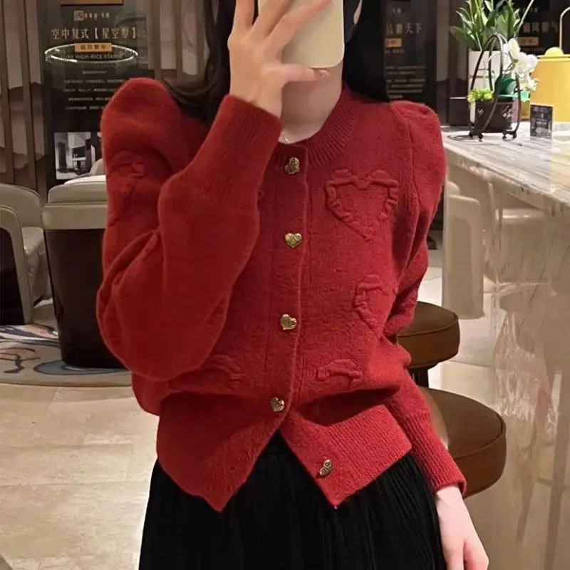 Knitted Cardigan Jacket Sweater Women\'s New Fashionable and Stylish Milk Series Outfit Design Top
