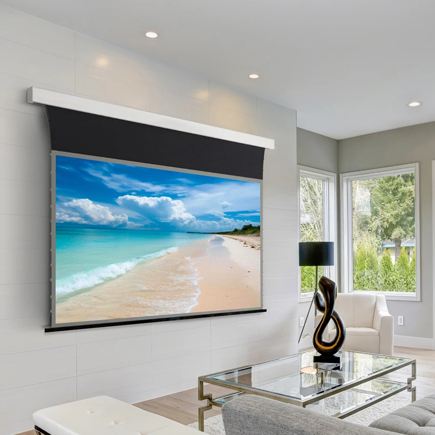 จอโปรเจเตอร์แบบเลื่อนลงได้สำหรับเลเซอร์บีมเมอร์ NP 100นิ้ว