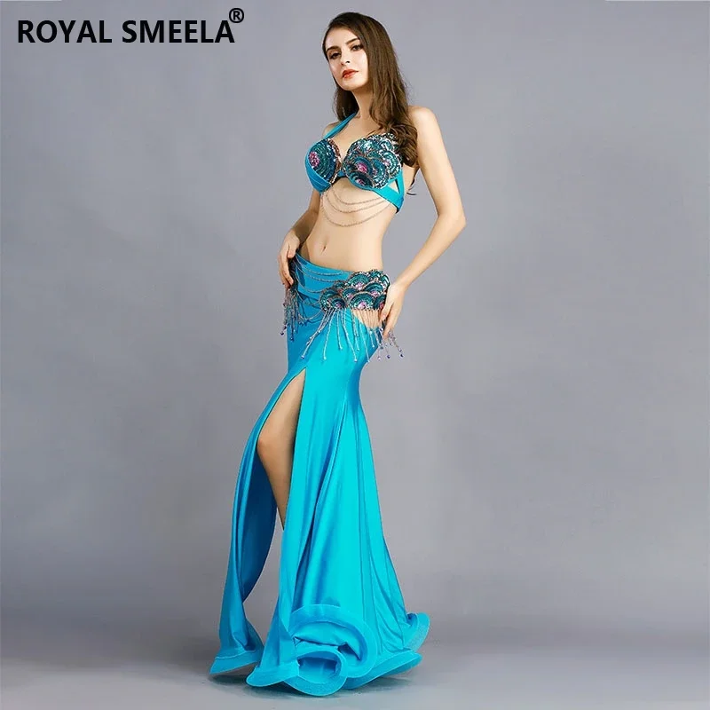 Belly Dance Clothes Stage Carnival Costumes For Women Belly Dancing Beaded Belt Bra Maxi Skirt Professional Belly Dance Costume