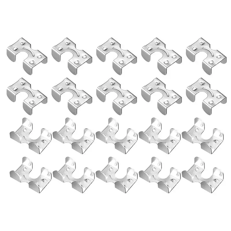 AT05-1/4Inch Steel Cable Clamps Metal Buckle Rope Buckle Horse Clips Webbing Buckle Rope Holder Double Rope Clamps(20Pcs)