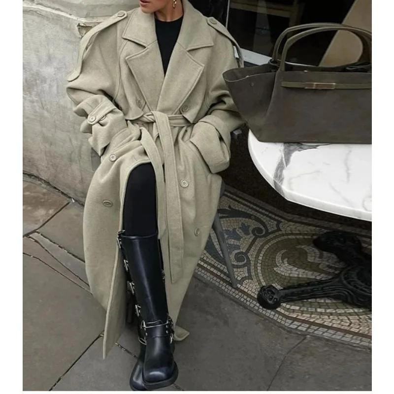 

Women's AliExpress INS Popular Scarf Design Woolen Jacket