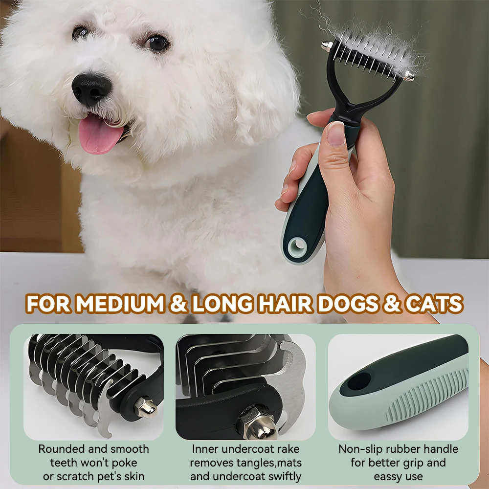 8 in 1 Complete Professional Dog Grooming Set Dog Paw Care Nail Clippers and Trimmers, Stainless Steel Depilatory Comb