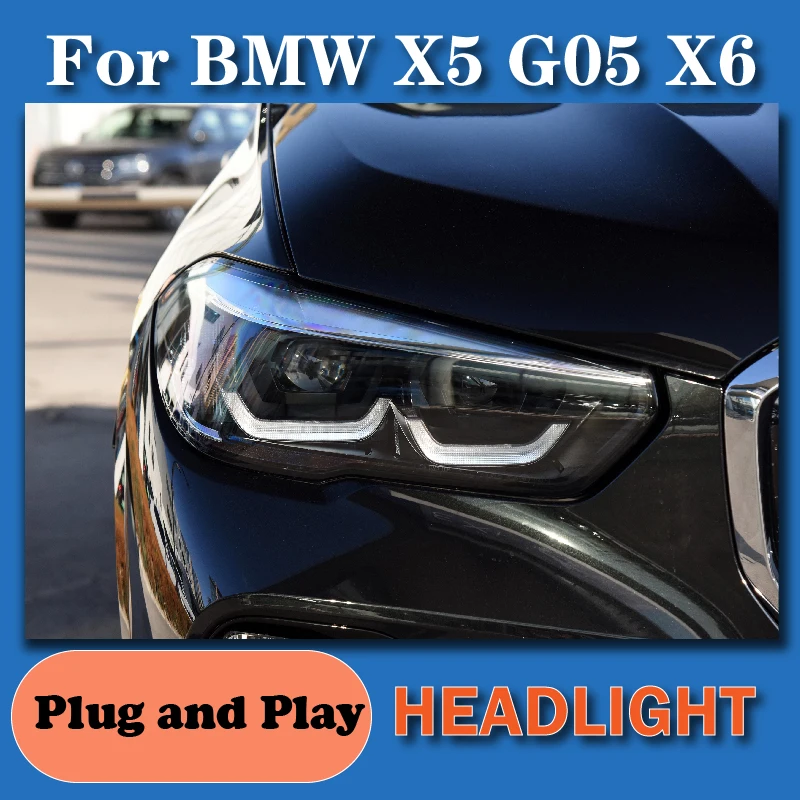 

Передняя лампа для BMW G05 G06, передняя фара X5 X6, задняя фара 2019-2021, угловой глаз, дневные ходовые огни, дальний свет, сигнал поворота