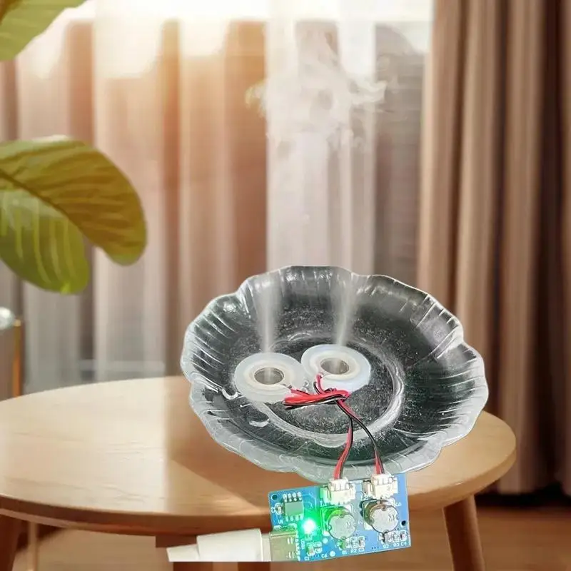 Dual-Output 5V Ultrasonic Mist Maker Module - USB-C Direct Spray, No Switch Needed for Humidifiers & DIY