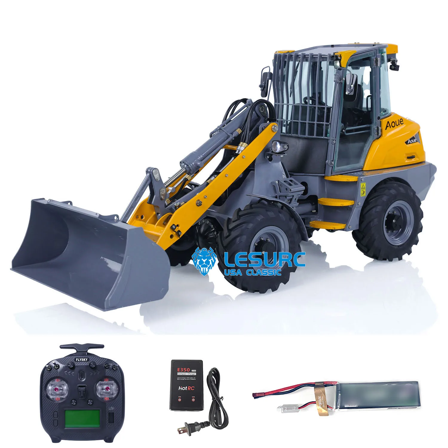 LESU 1/14 Hydraulic RC Loader AOUE MCL8 Radio Control RTR Car W/ Sound Light  ST8 Remote Controller 4-ways Reversing Valve