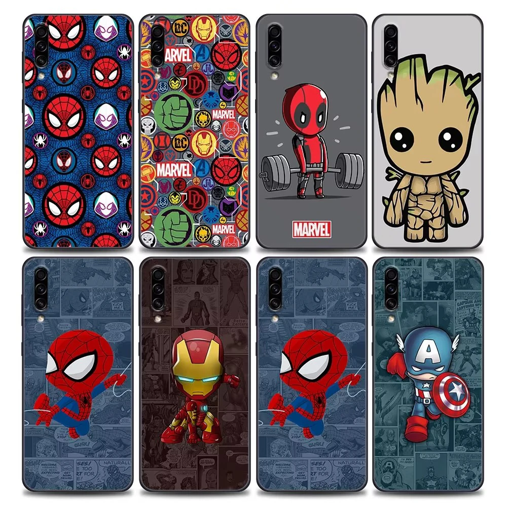 Avengers Telefoon Case Voor Samsung Galaxy A30s A10 A40 A50 A60 A70 A80 A7 A9 2018 Coque Funda Cover Marvel Groot Spiderman Deadpool