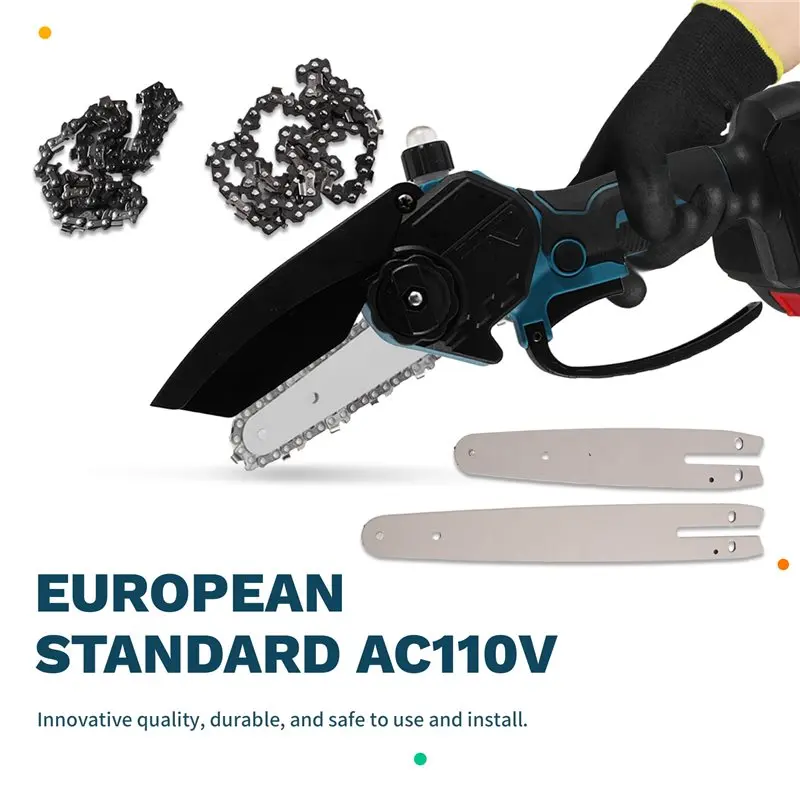 【ALLOWANCE】Cordless Chainsaw With 6+ 8 Inch Tree Pruner, 2 Batteries Included For Cutting Trees, Garden, Branches, And Bushes EU