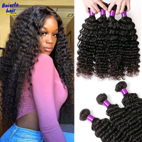 Deep Wave Bundles 100% Human Hair 32 38 40Inch Long Curly Hair 3 4 Bundles Brazilian Weave Human Hair Extension Thick Hair Weave