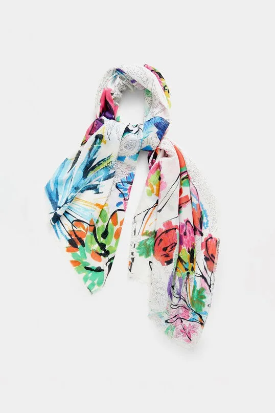 Foreign trade original single Spanish new printed color rich fashion shawl scarf