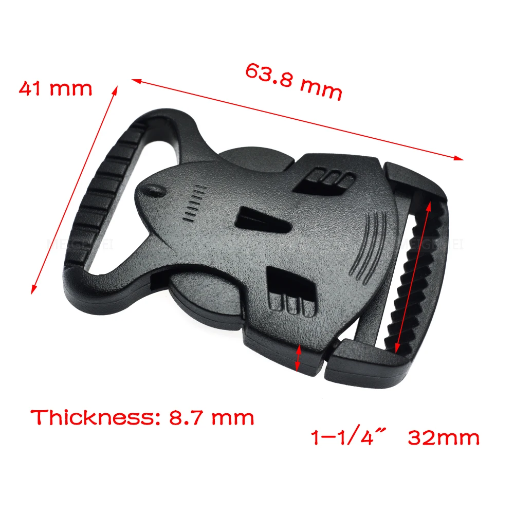 Plastic Side Release Buckles Dual Adjustable Slim waist Molle For Tactical Backpack Dog Straps Webbing 20mm 25mm 32mm 38mm 50mm