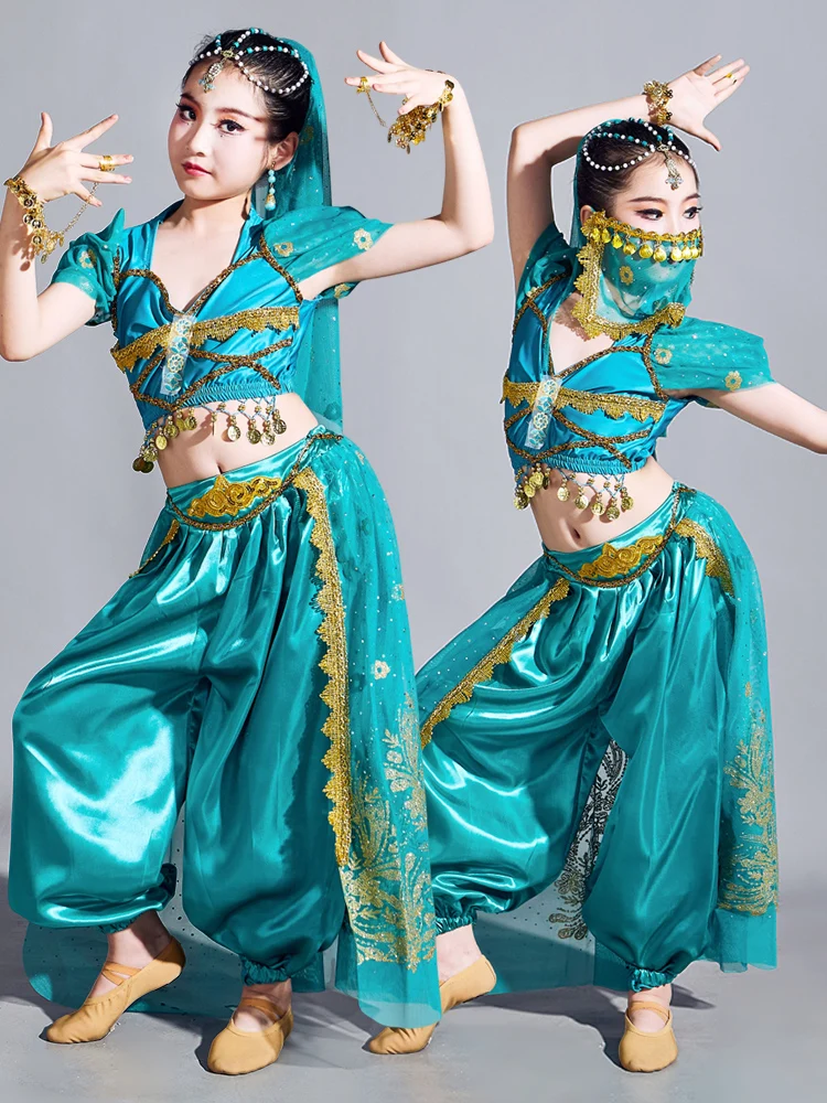 

Children's Dance Costume Princ Jasmine Girl Ethnic Flavor Desert Pascha Performance Clothes Poly Fiber 00% Online S