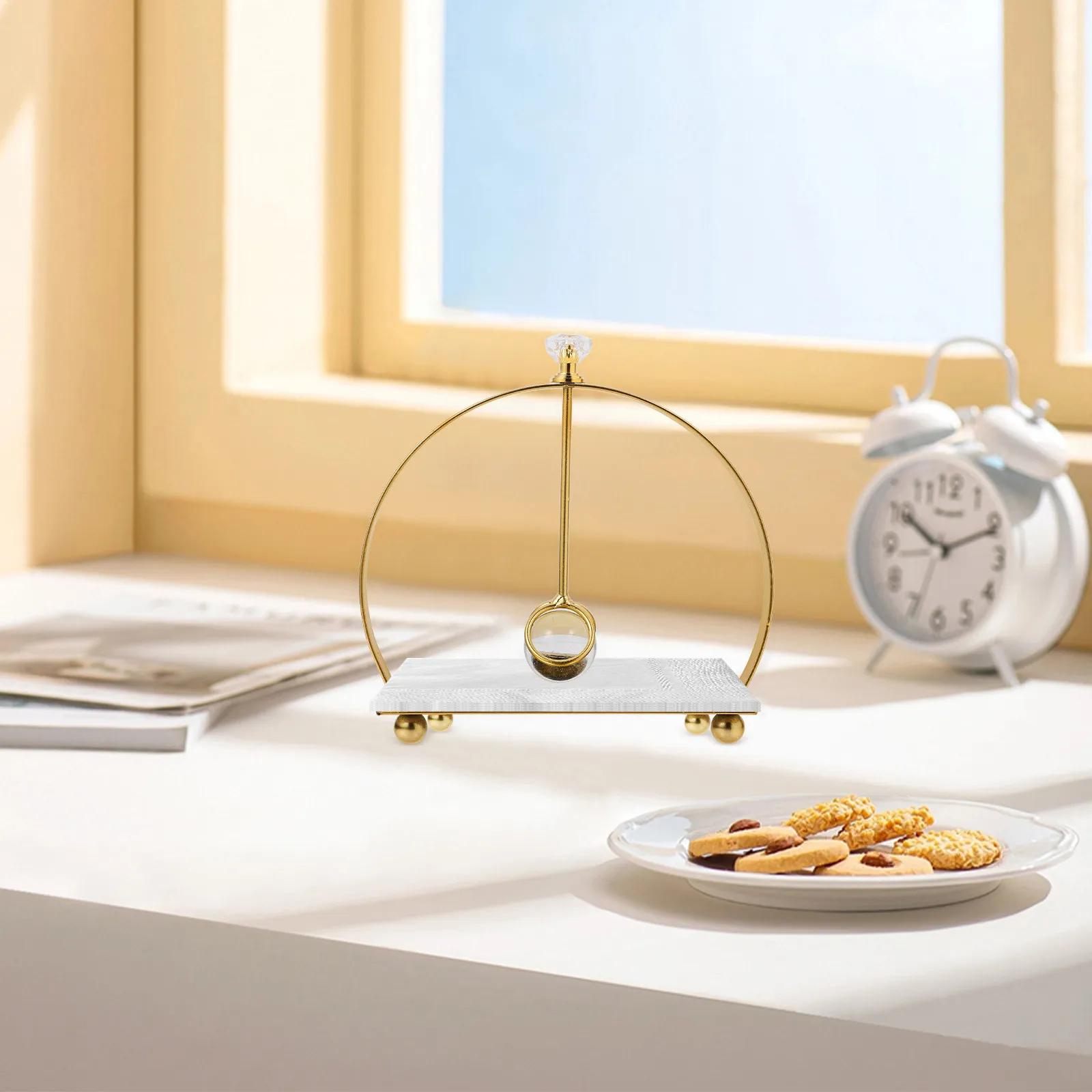 Elegant European-Style Sturdy Iron Paper Towel Holder for Dining Room Table Centerpiece Modern Kitchen view 5