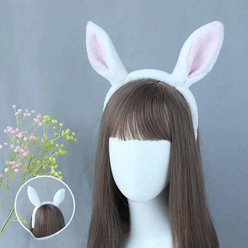 Cute Plush Horse Ears Hair Hoop Faux Fur Donkey Ear Headband Furry Hairbands Lolita Girl Women Party Cosplay Accessories Props