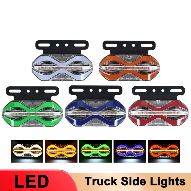 

Colorful LED Sequential Electronic Truck Lights Side Bar Wide Beam Cargo Bed Ground Signal Lights for Heavy Duty Vehicles