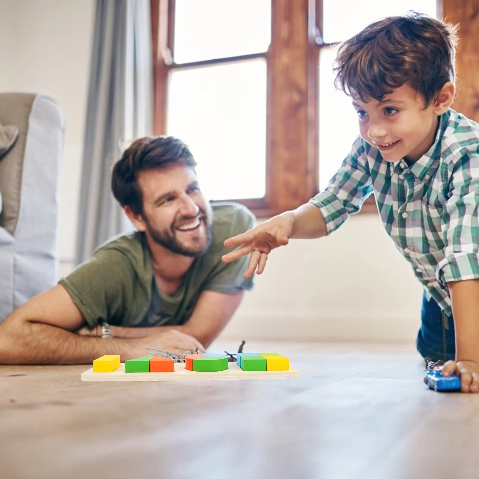 1Set Geometric Matching Wood Block Shape Learning Puzzle Early Education Plaything Enhance Memory Reaction Problem Solving