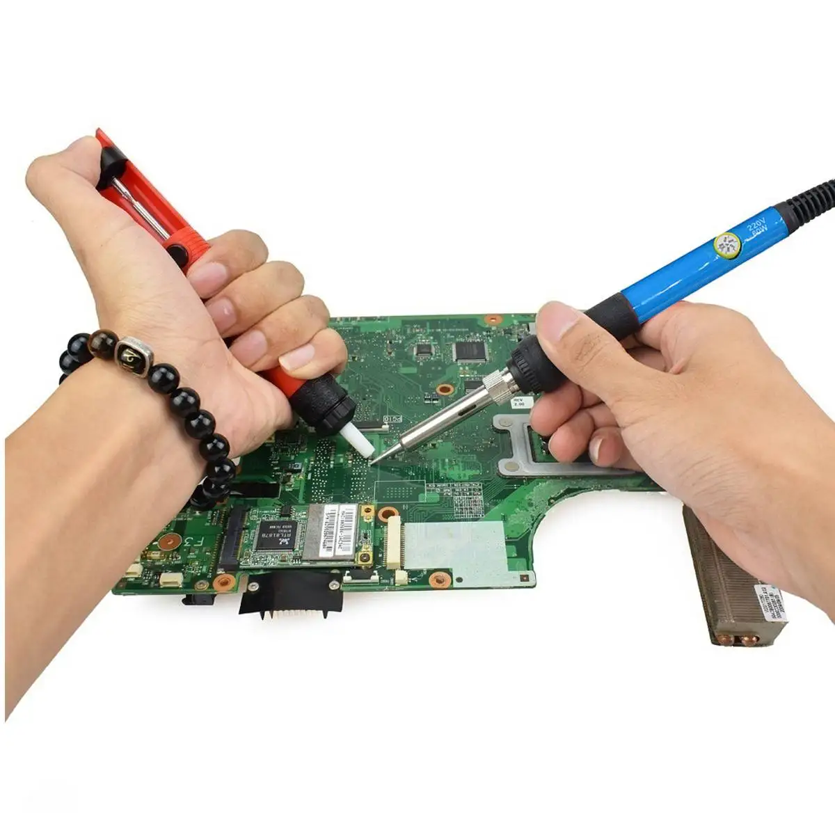 220 فولت 60 واط LCD سبيكة لحام كهربائي قابل للتعديل درجة الحرارة لحام الحديد مع جودة سبيكة لحام نصائح وأطقم