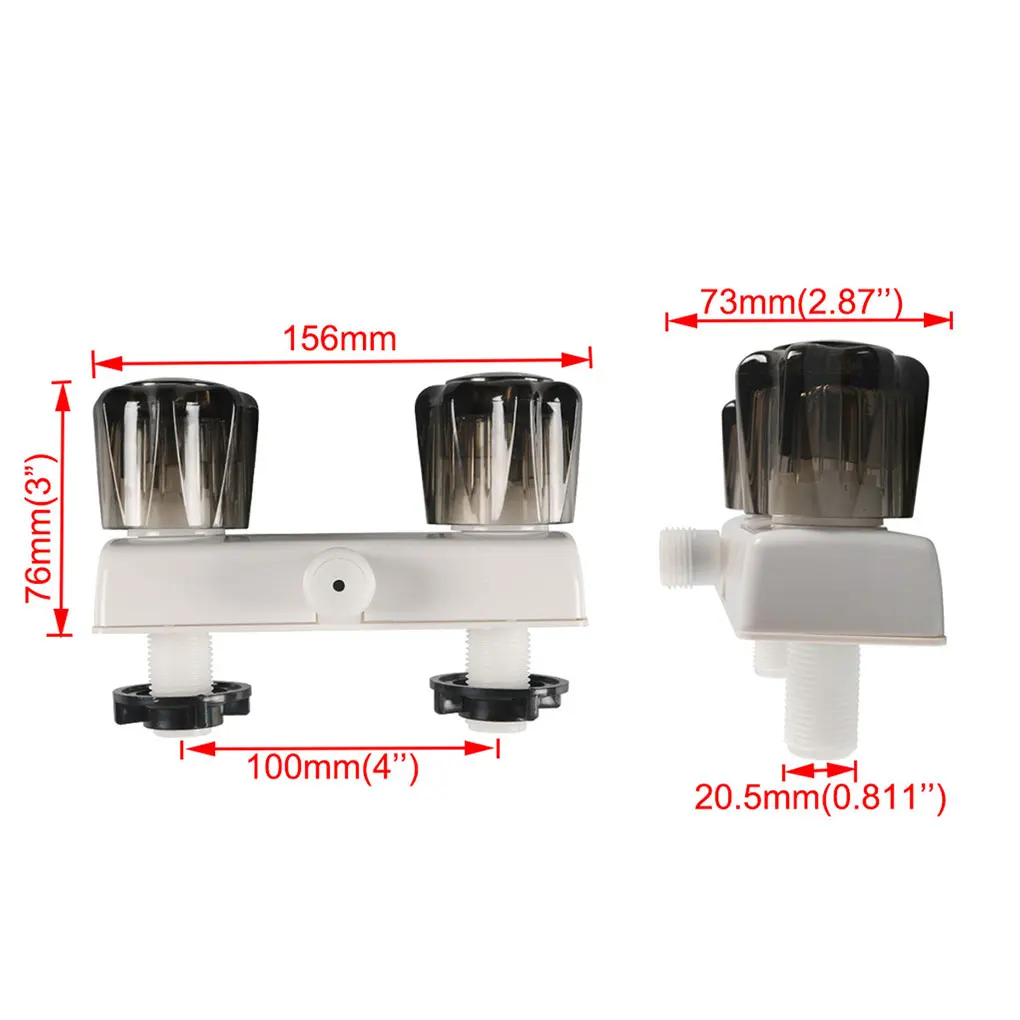 RV Shower Faucet RV Shower Faucet Diverter RV Shower Faucet Valve Diverter With Black Knobs Black
