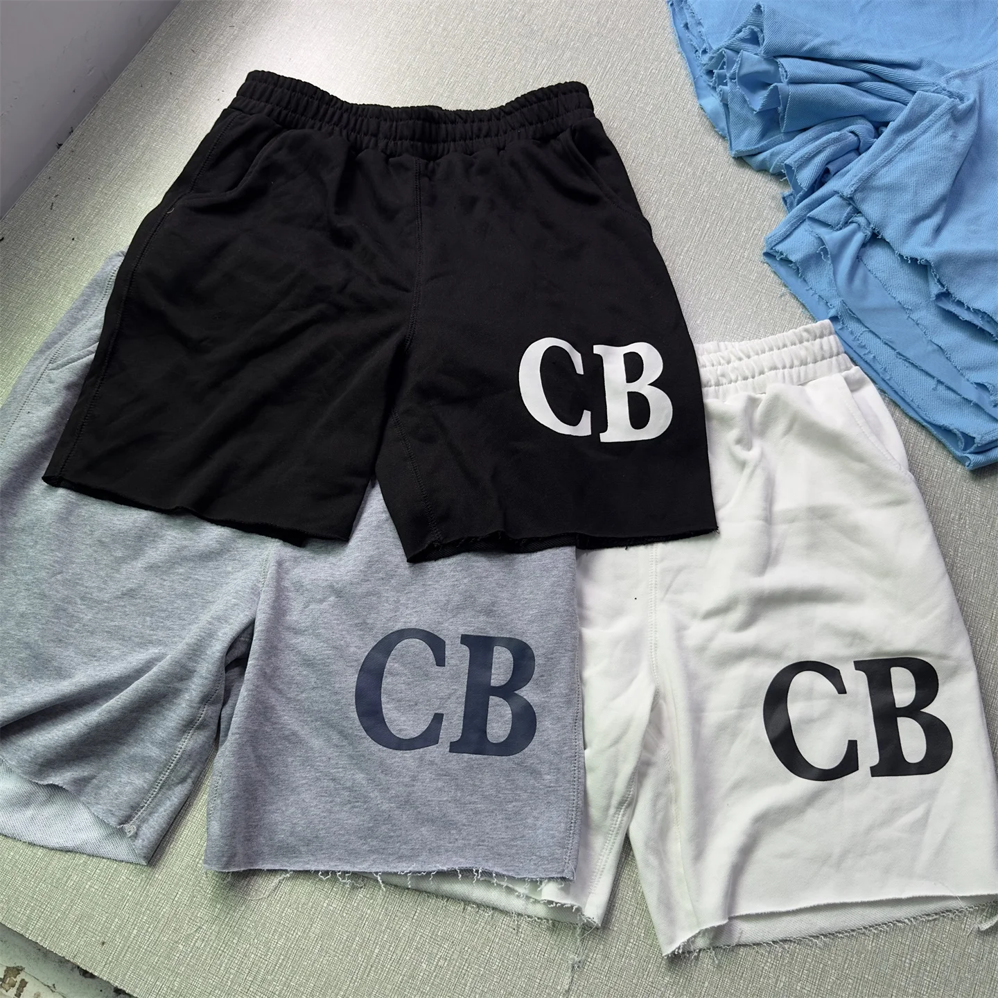 

Cole Buxton Summer CB Letter Print Casual orts Elastic Loose Fce Youthful Sle Straight Leg mid Waist ort Pants