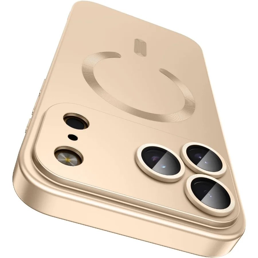 حافظة هاتف مغناطيسية لهاتف iPhone 17 Pro Max مع توافق MagSafe وممتص للصدمات من السيليكون الناعم والنحيف مع عدسة كاميرا مدمجة P