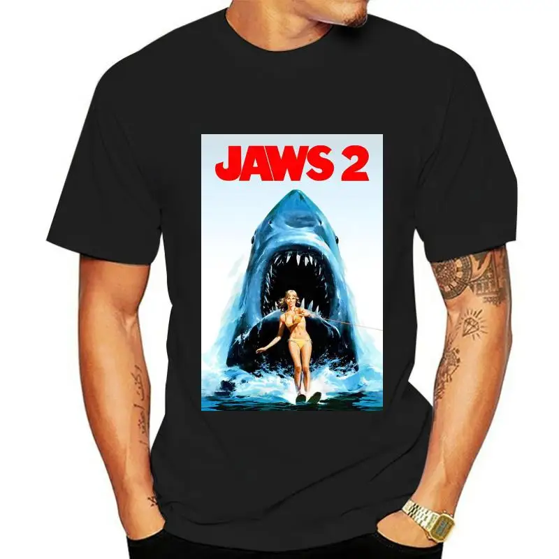 JAWS 2 RETRO MOVIE POSTER T SHIRT HUGE QUALITY PRINT QUINTS FISHING AMITY ISLAND Breathable Pride T-shirt Men Unisex Fashion