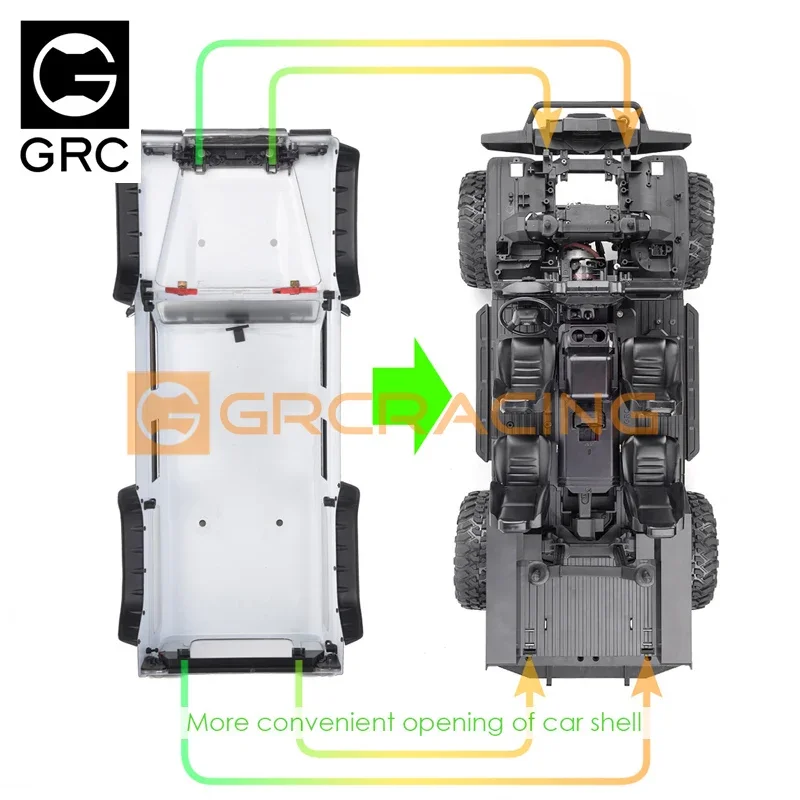 GRC Internal Fast Lock Body Mounts for Traxxas Trx4 TRX-4 Defender #G156c