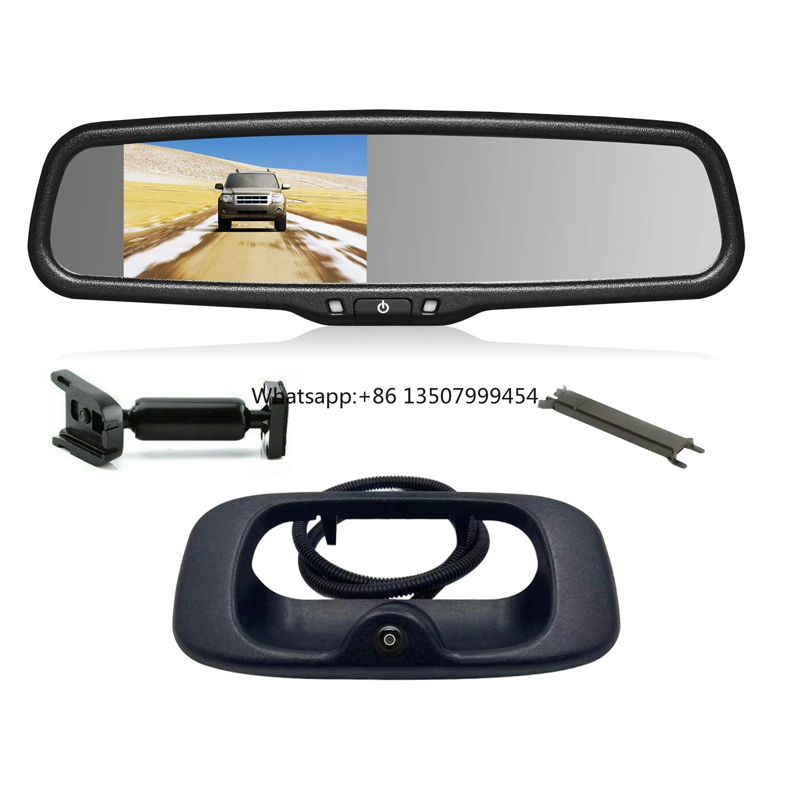 

AHD 1080P Tailgate Handle Backup Camera for Chevy Silverado/GMC Sierra 1999-2006 + 4.3 Inch AHD Car Monitor OEM +No1 Bracket