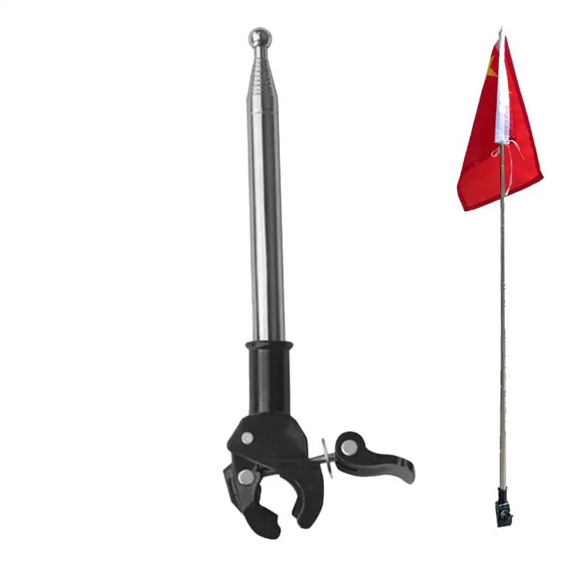 Motorcycle Flagpole Stainless Steel 1.2m Telescopic Flagpole Bracket Bicycle Flag Pole Display Holder For 12mm-40mm Diameter
