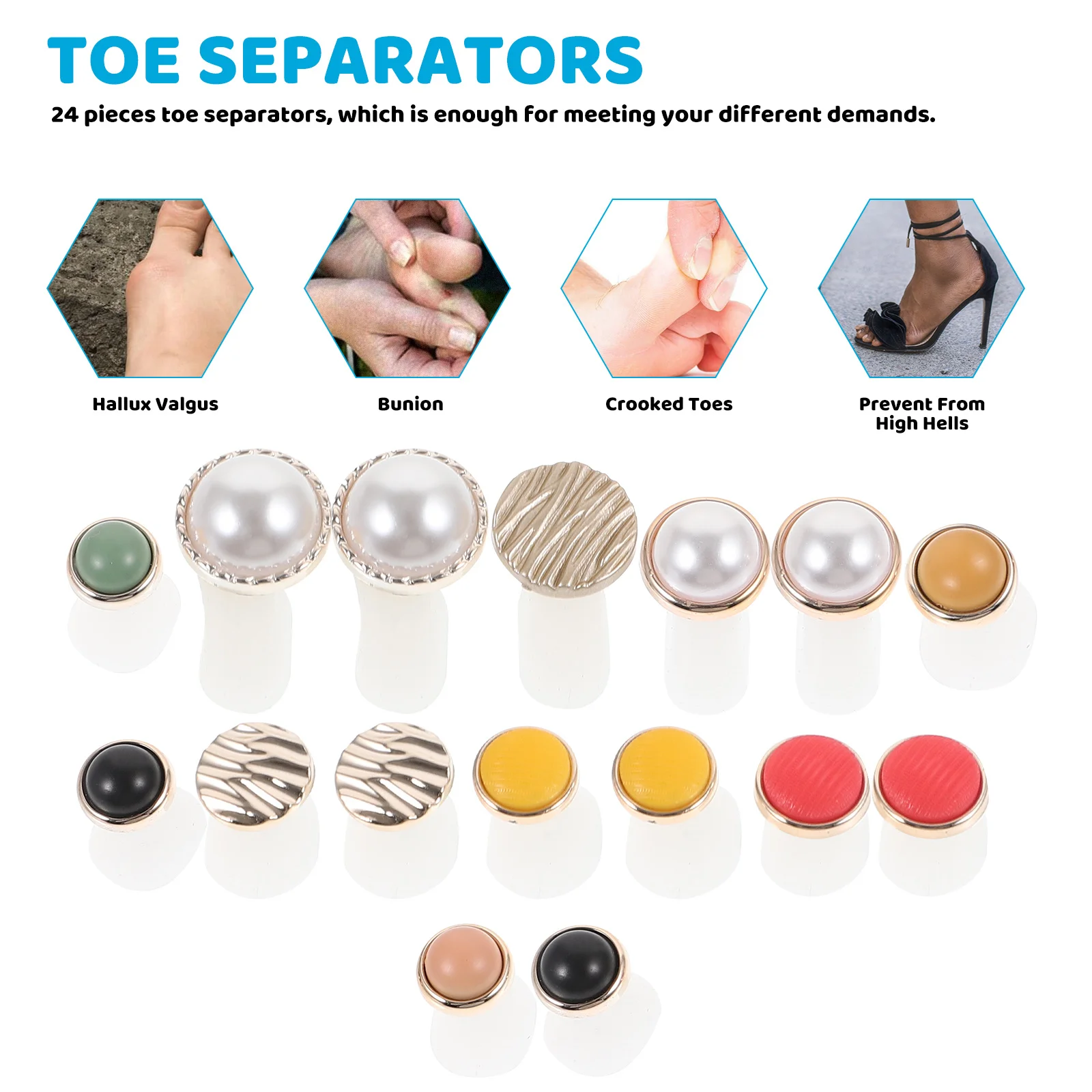 Séparateurs d'orteils en Silicone souple, 16 pièces, pour pédicure, vernis à ongles, diviseurs d'orteils, outil de soins des ongles pour femmes, séparateurs d'orteils pour femmes