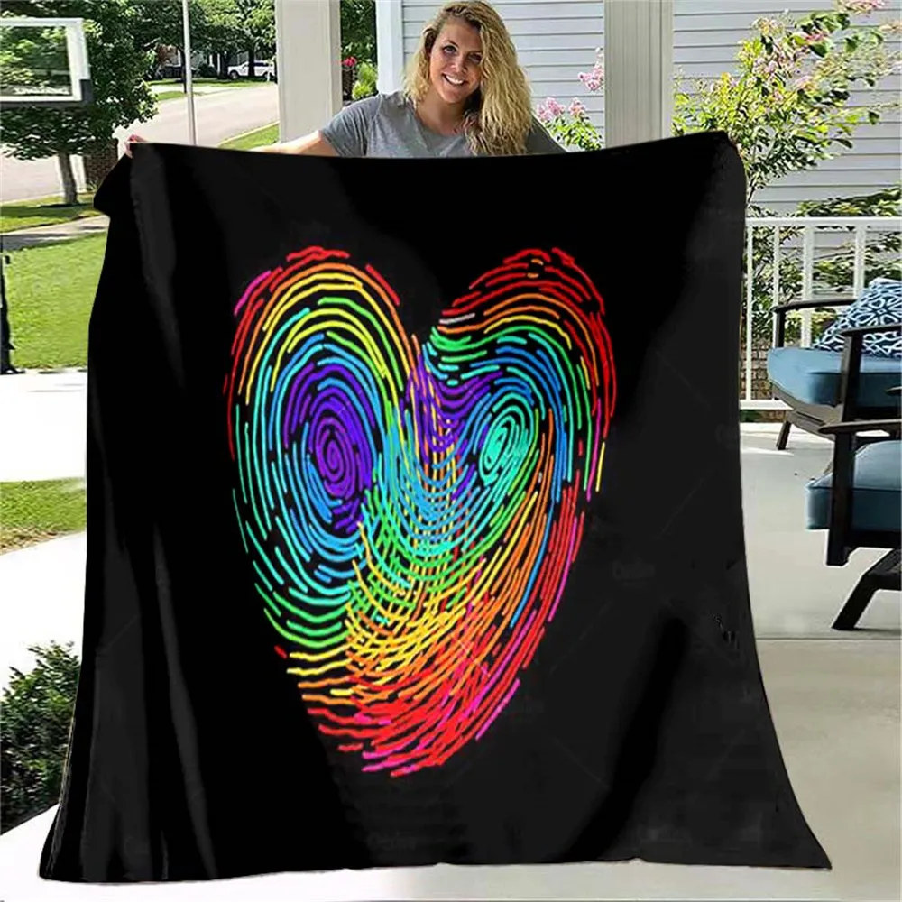 HX Happy Pride Month Blanket LGBT Lesbian 3D Printed Throw Blankets Gay Plush Quilts Flannel Thin Blankets for Bed Dropship