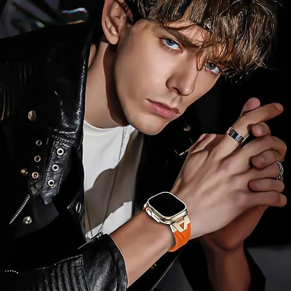 Sportband voor Apple Watch Ultra 2 10 9 8 7 6 SE 5 4 Zachte siliconen titanium armbandriem voor iWatch 42 mm 44 mm 45 mm 46 mm 49 mm