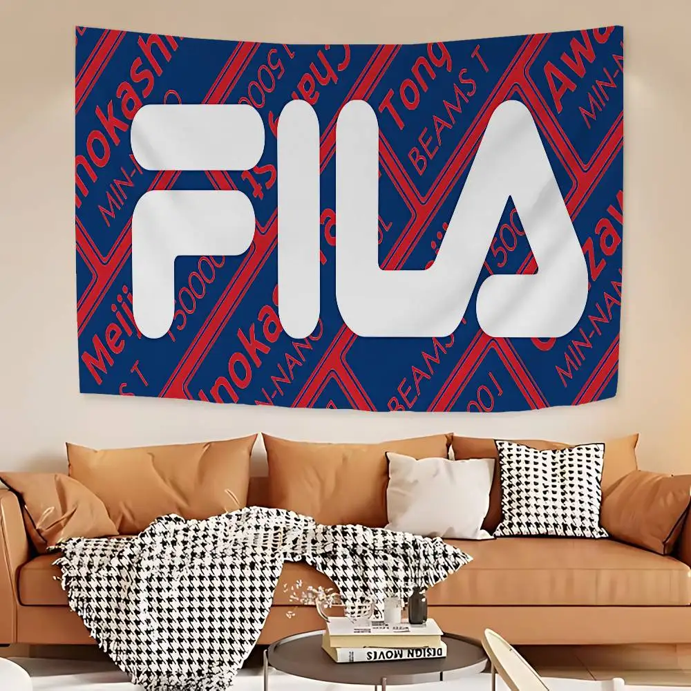 Fashion trend Brand F-FILA-A Logo Colorful Tapestry Wall Hanging Hanging Tarot Hippie Wall Rugs Dorm Wall Art Decor