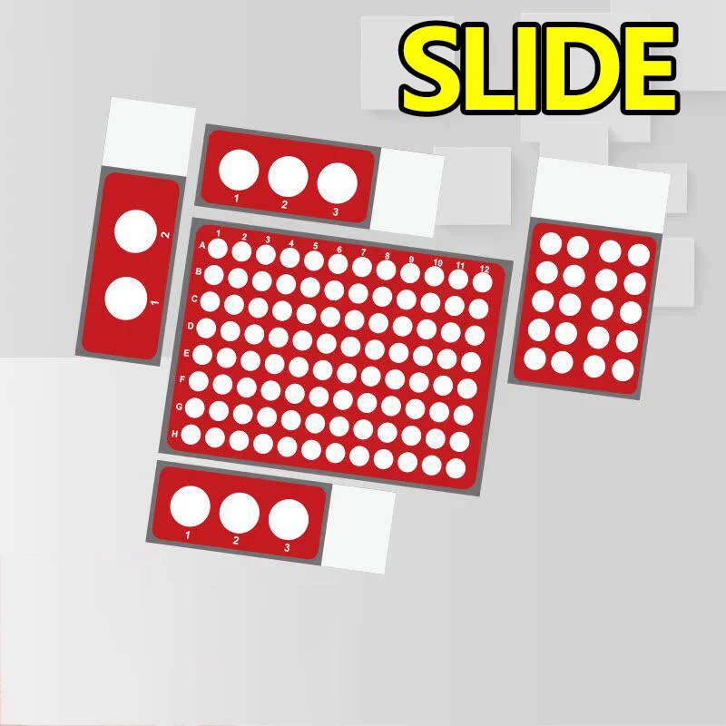 

Slides for experiments, ultra-white glass chemical consumables for electrophoresis experiments, 2 holes/3 holes
