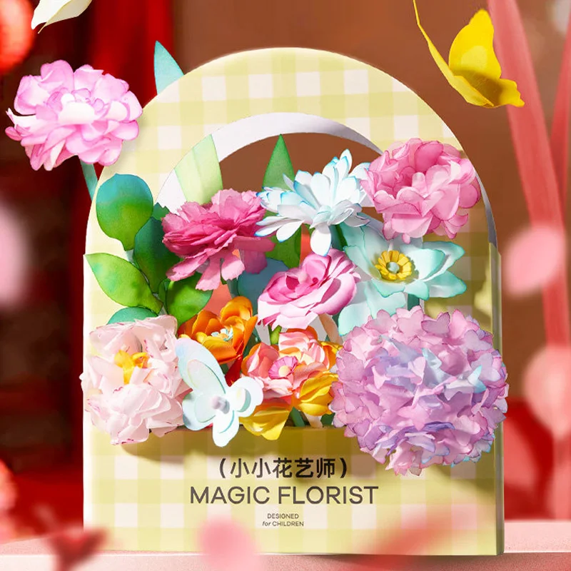 

Набор для рукоделия: цветочная композиция в виде сумочки, декоративное украшение для рабочего стола, подарок на день рождения для девочек