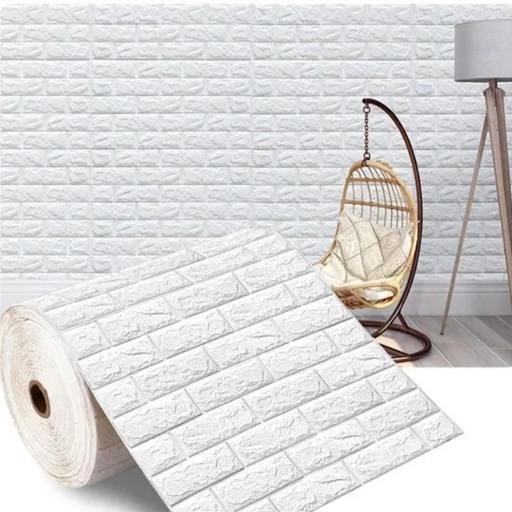 77cm*70cm 3D Wall Sticker Imitation Brick Bedroom Home Decor Waterproof Anti-mold Self-adhesive DIY Wallpaper For Living Room