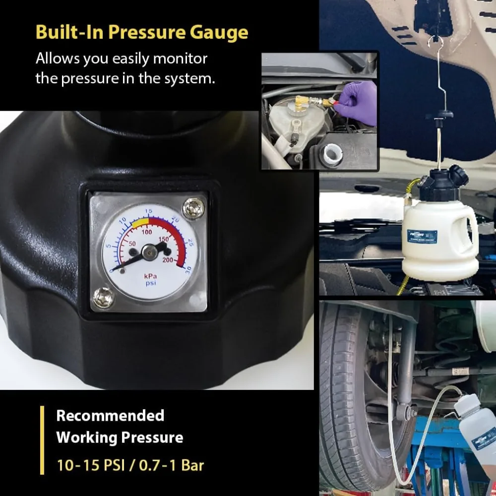 FIRSTINFO A1163HK3 3L طقم نازف سائل الفرامل اليدوي مع 11 قطعة محولات خزان أسطوانة رئيسية معدنية