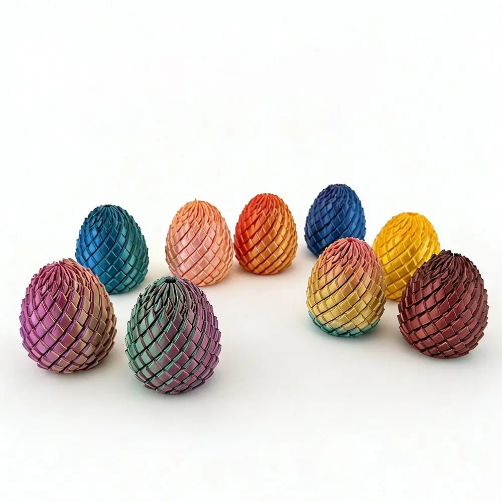 3D Printed Twisty Fidget Dragon Egg Rotating Stress Relief Slippery Egg Fidget Toy Spiral Easter Basket Stuffers for Adults&Kids