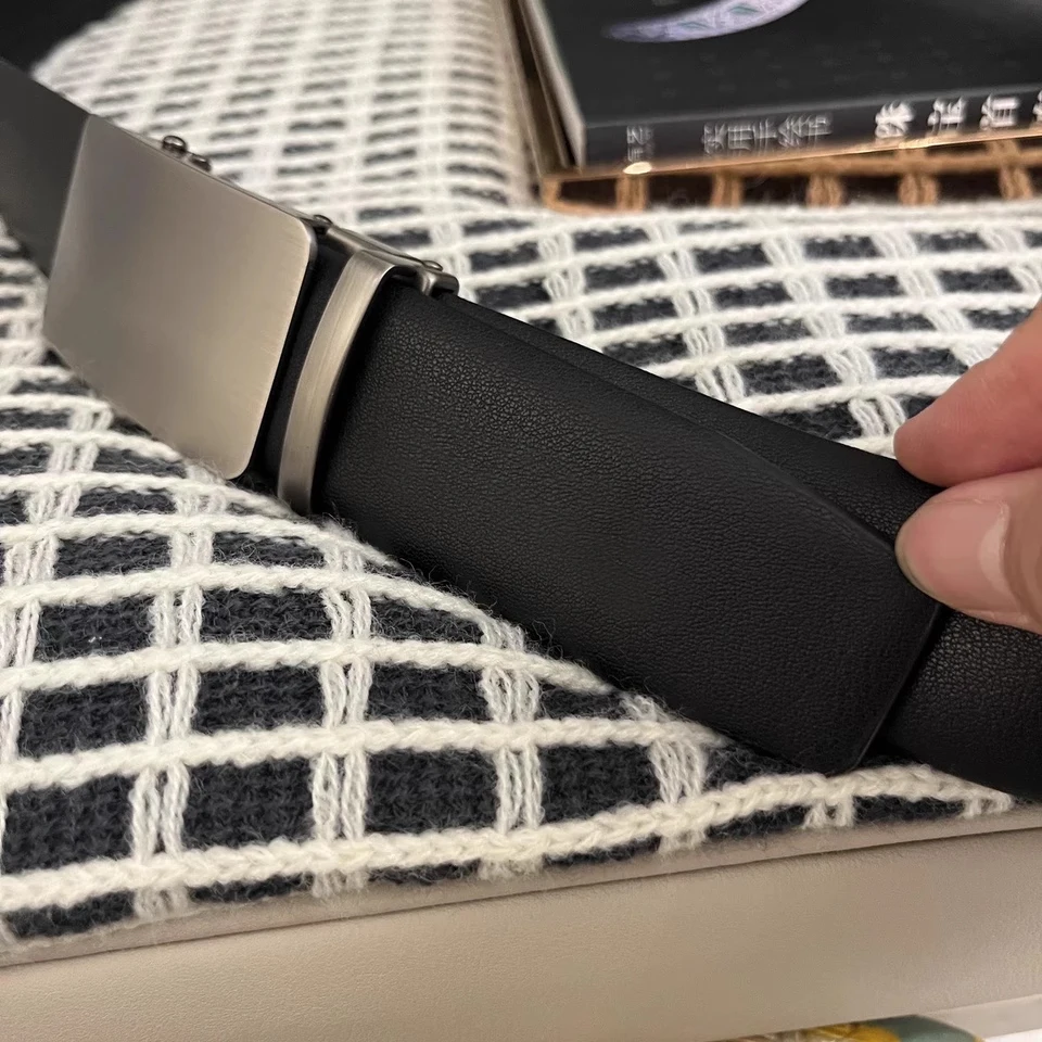 أزياء الرجال حزام جلد طبيعي التلقائي مشبك قابل للتعديل حزام السقاطة حزام البنطال الجينز حزام رسمي