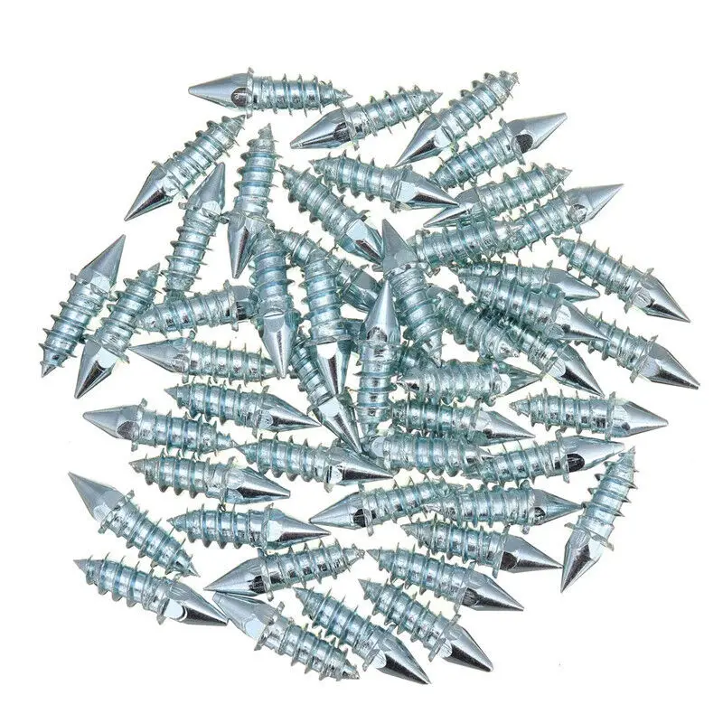 100pcs Car Tire Studs Snow Chains Shoes Cleats Winter Wheel Non-slip Nails Anti-skid Nails Spears