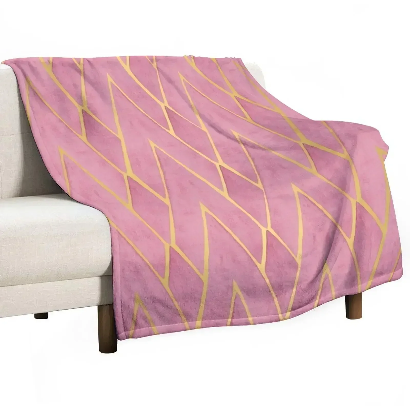 

Powder Pink Art Deco Throw Blanket Fashion Sofas For Sofa Thin Blankets