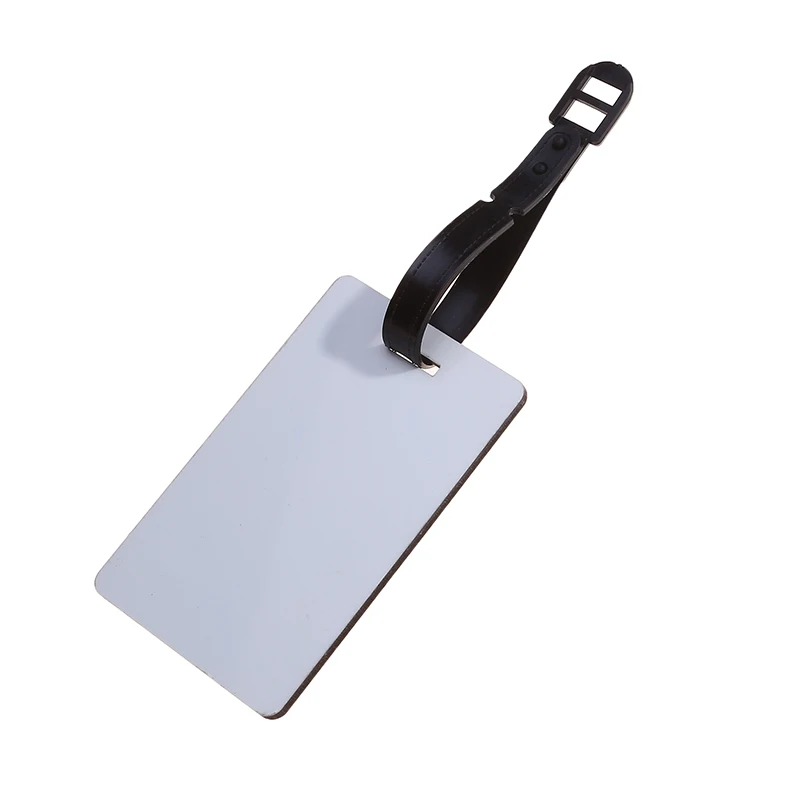 Double Sided Sublimation Blank Luggage Tag Name ID Card Travel Identify Label Bag Baggage Label Tag MDF Bag Key Chain With Strap