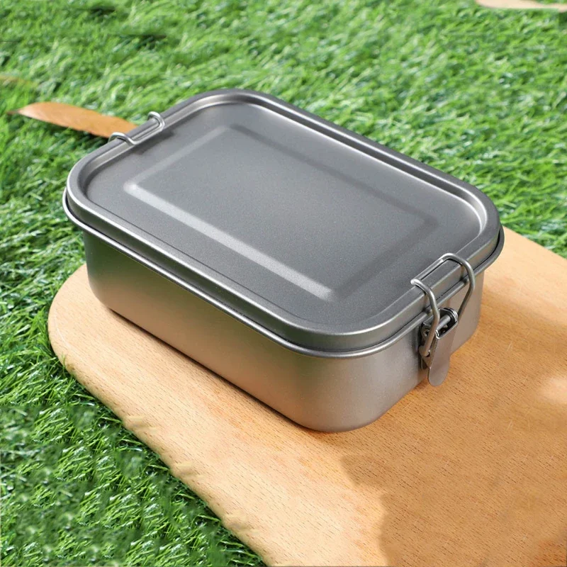 Imagem -05 - Ultraleve Portátil Antiaderente Titanium Dinner Box Outdoor Camping Talheres Portátil Food Lunch Bento Box Piquenique Caminhada Kit de Talheres 0.8 l 1.2l