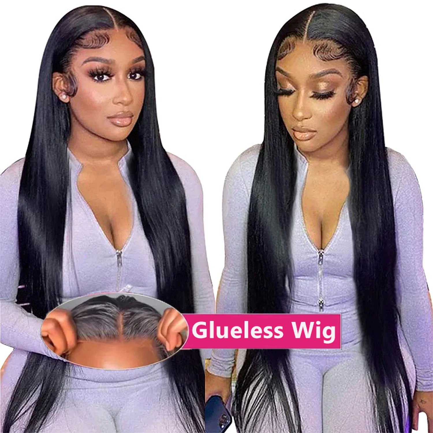 

Glueless Wig Human Hair Lace Wigs For Women 34 36Inch Easy Go Pre-Cut 180 Density 5x5 Lace Closure Wigs Cheap Remy Hair On Sale